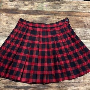 Plaid and Pleaded Skirt